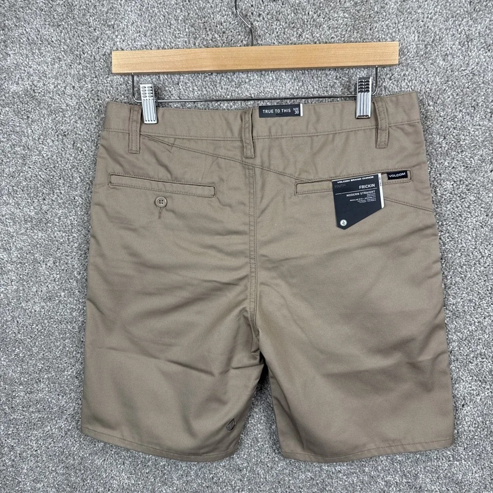 Volcom Youth Frickin‎ Chino Shorts Modern Fit Khaki Size 30 NEW